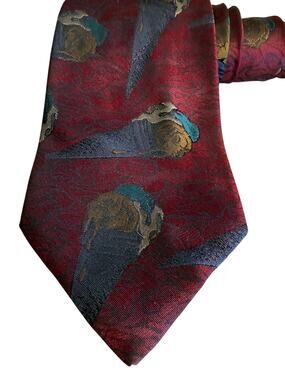 Moschino Cravatte Silk Neck Tie Jacquard Ice Cream Cone Print